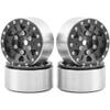 4Pack HIRCQOO 1.0" SCX24 Beadlock Wheels Rim 7mm Hex Wheel Rims Compatible with Axial 1/24 AXI90081 AXI00002V2 C10 Gladiator RC Micro Beadlock Wheels Crawler Car (Black) view 1