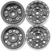 4Pack HIRCQOO 1.0" SCX24 Beadlock Wheels Rim 7mm Hex Wheel Rims Compatible with Axial 1/24 AXI90081 AXI00002V2 C10 Gladiator RC Micro Beadlock Wheels Crawler Car (Black) view 2