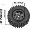 4Pack HIRCQOO 1.0" SCX24 Beadlock Wheels 7mm Hex Wheel Rims & Rubber Crawler Tires Set Compatible with Axial SCX24 1/24 Deadbolt AXI00002 AXI90081 AXI00002V2 RC Crawler Car (Black) view 4