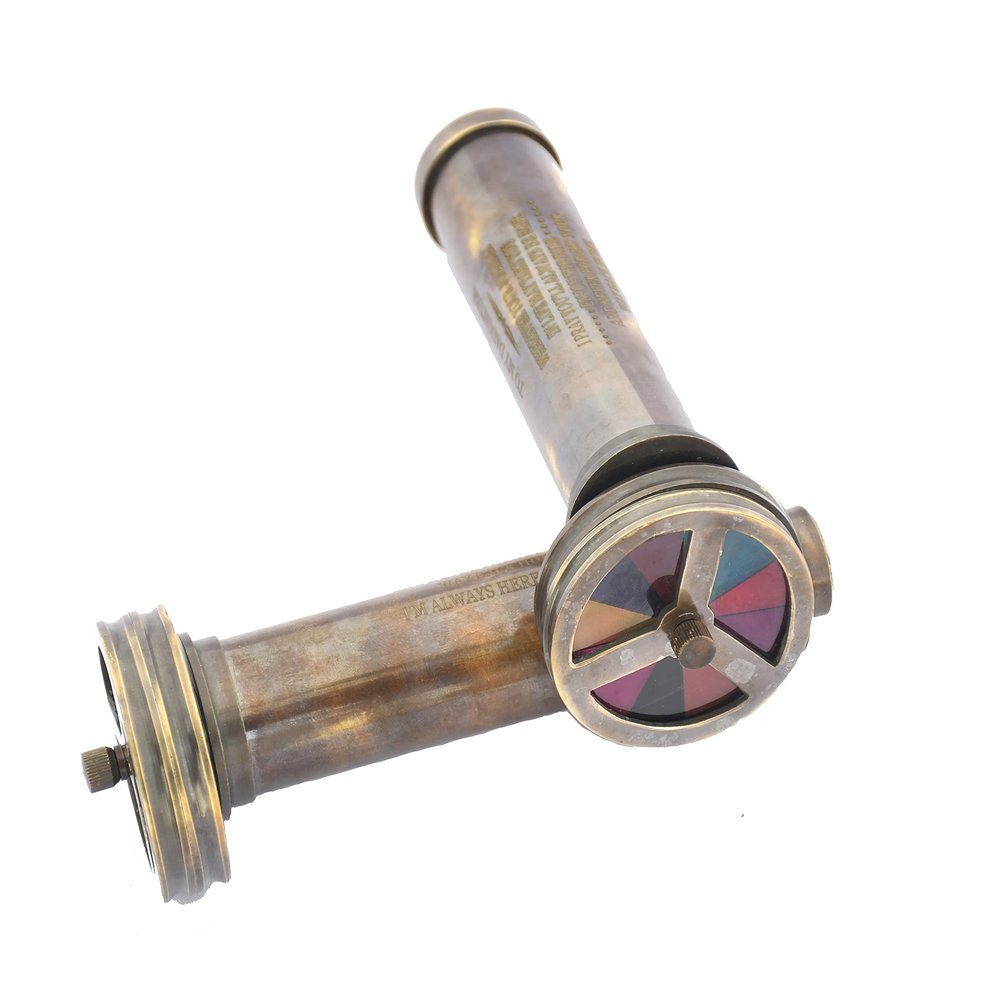 Royalmart Handmade Brass Kaleidoscope - Vintage Look - Antique Finish - Kaleidoscope for Kids Friends Family Children - 3D Mirror Lens (to My Daughter)