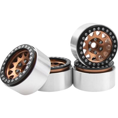 4Pack Vgoohobby Alloy 1.9" RC Beadlock Wheels Rims 12-Spoke Thickness 30mm Compatible with Axial SCX10 D90 Traxxas TRX4 RedCat Gen8 Tamiya CC01 1/10 RC Crawler Car (Titanium)