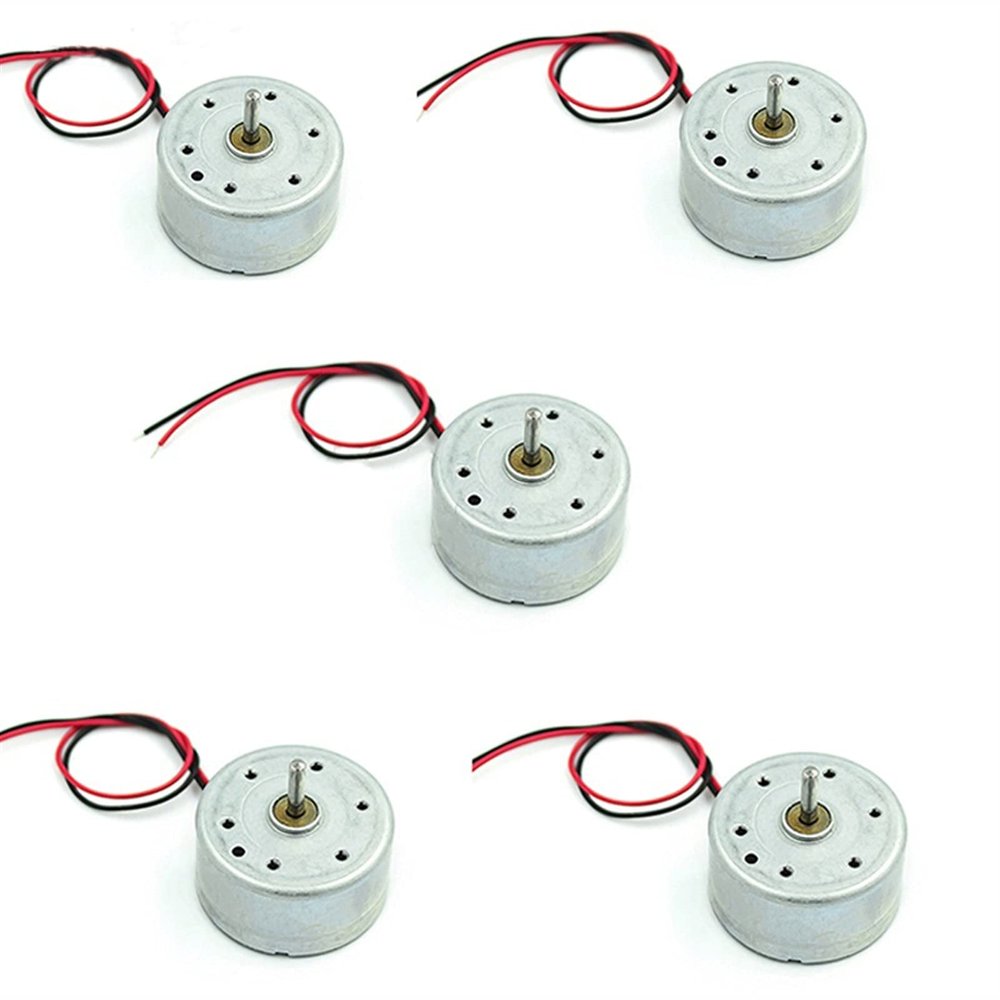 Pangyoo PYouo-DC Motor 5pcs 2MM 2 Wire Brush Motors, DC 1.5V 3V 4.5V 5V 6V, 2 Pins Plug Spacing PH 2.0mm, DC Motor Micro 300 Solar Motor
