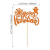 24Pcs Happy Halloween Cupcake Toppers Orange Glitter Ghost Spider Halloween Cake Topper Decorations for Halloween Theme Kids Babyshower Party Decorations Supplies view 2