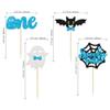 24Pcs Halloween Spooky One Cupcake Toppers Blue Bat Boo Boy First Birthday Cupcake Picks for Halloween Theme Boy Kids First Birthday Party Decorations Supplies view 2