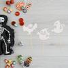 24Pcs Halloween Cupcake Toppers White Glitter Ghost Cake Toppers Decorations for Halloween Theme Baby Shower Gender Reveal Decorations view 3