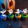24Pcs Halloween Cupcake Toppers White Glitter Ghost Cake Toppers Decorations for Halloween Theme Baby Shower Gender Reveal Decorations view 4