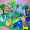 Farm Felt Play Mat with 14 Animals Barnyard Waldorf Play Set Small World for Kids Pretend Play Travel Educational Toy Playscape Busy Toddler (Without Animals) view 2