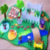 Farm Felt Play Mat with 14 Animals Barnyard Waldorf Play Set Small World for Kids Pretend Play Travel Educational Toy Playscape Busy Toddler (Without Animals) view 4