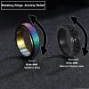 Supra Diamanto 9pcs Spinner Rings for Women Anxiety Relief -Size 6-12 Fidget Rings, Sand Blasted Finished Band Set, Anxiety Ring Spinner Fidget Band Chain Rings for Women Men ZHJR23MX10 view 2