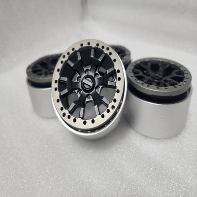 H-TECH RC 1/10 CNC Aluminum Metal Rap Type 2.1inch Beadlock Wheels for Traxxas TRX4 Ford New 2021 Bronco Accessories (4PCS Wheels)