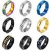 Supra Diamanto 9pcs Spinner Rings for Women Anxiety Relief -Size 6-12 Fidget Rings, Sand Blasted Finished Band Set, Anxiety Ring Spinner Fidget Band Chain Rings for Women Man ZHJR23S11 view 1
