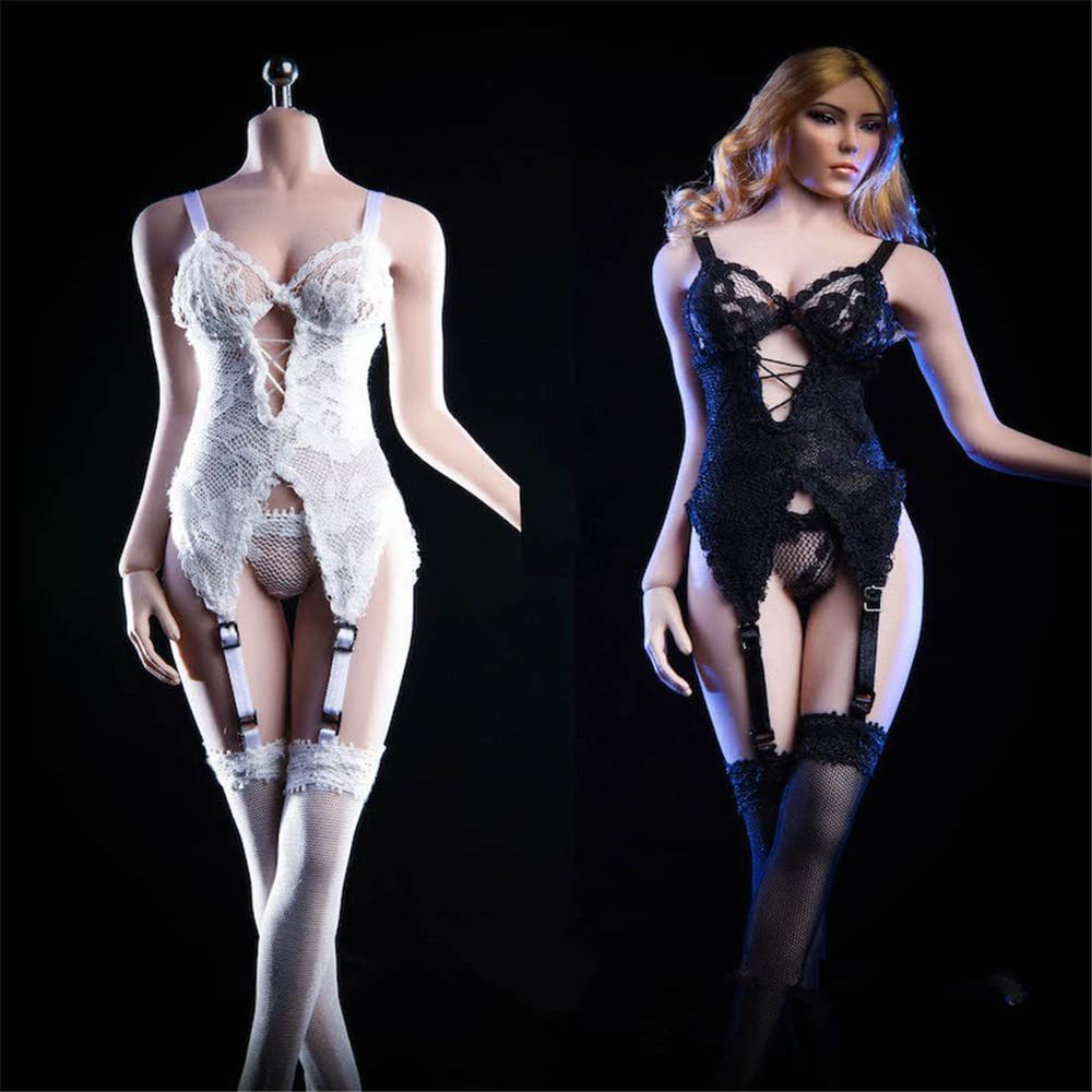 Fremego 1/6 Scale Female Clothes,Female Stockings Underwear Clothing for 12inch PH TBL JO Action Figure Body (C)