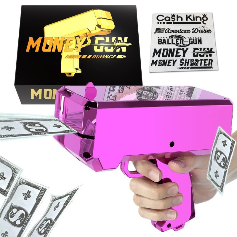 Money Gun Shooter RUVINCE Money Gun for Movies That Look Real, Prop Gun Make it Rain, Handheld Cash Gun for Game Movies Party