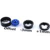 HOBBYSOUL RC 1.0 Tires & Heavy Adjustable Offset 1.0 Beadlock Wheels Black Blue for 1/24 RC Crawler Car Truck Axial SCX24 Upgrade,(4-Pack, Assembled) view 2