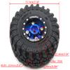 HOBBYSOUL RC 1.0 Tires & Heavy Adjustable Offset 1.0 Beadlock Wheels Black Blue for 1/24 RC Crawler Car Truck Axial SCX24 Upgrade,(4-Pack, Assembled) view 4