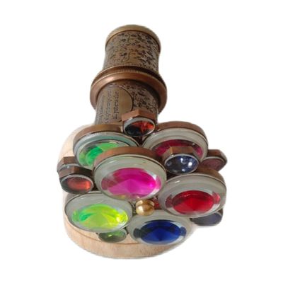 Brass Kaleidoscope with Double Wheel Antique Nautical Handmade Engraved Kaleidoscope Unique Brass Base Vintage Kaleidoscope Gift by M/S Nautical Personalized