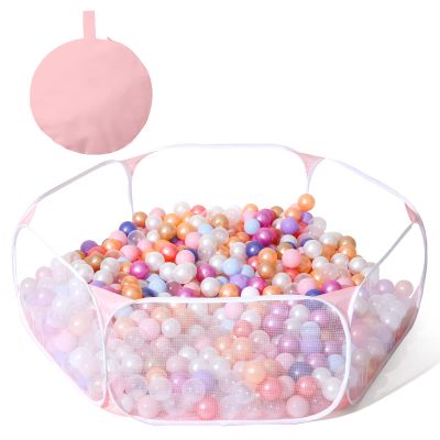 Kids Ball Pit Large Pop Up Children Ball Play Tent for Toddlers Girls Boys for Indoor Outdoor Baby Playpen with Carry Tote, Balls Not Included (Pink)