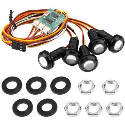 ShareGoo 5Led RC Light Kit Bumper Light Headight 18mm w/10 Modes Compatible with Traxxas Slash 2WD/44 1/10 RC Car