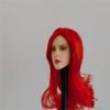 1/6 Scale Female Head Sculpt,Female Pale Skin Red Hair Head Carved for 12inch Action Figure Body (C) view 3