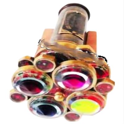 Kaleidoscope Brass Unique Classic Kaleidoscope Double Wheel Kaleidoscope Gift by M/S Nautical Personalized (No Engrave, Without Stand)