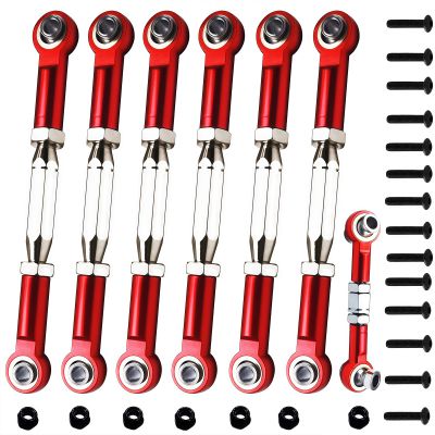 Upgrade Metal Turnbuckles/Camber Link for 1/10 Traxxas Slash 4X4/2WD, Rustler 4X4/2WD, Hoss 4x4, Stampede 4X4/2WD VXL, Nitro Slash/Rustler,Bandit/VXL,RC Car. RED