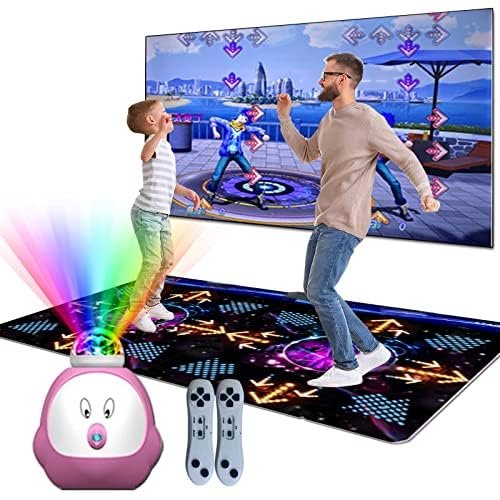 TV Dance Mat for Kids, Musical Dance Step Pad with 100+ Games, 200+Songs, HD Camera,2 Controllers, Plug and Play Games for Girls& Boys Over 3 Years