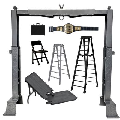 Deluxe Grab The Gear Adjustable Playset with Accessories for Wrestling Action Figures