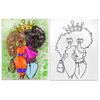 11x14 Canvas Paint Kit | Pre Drawn Stretched Cotton Canvas | Birthday Gift | Adult Sip and Paint Party Favor | Afro Besties Sisters 11x14 view 2