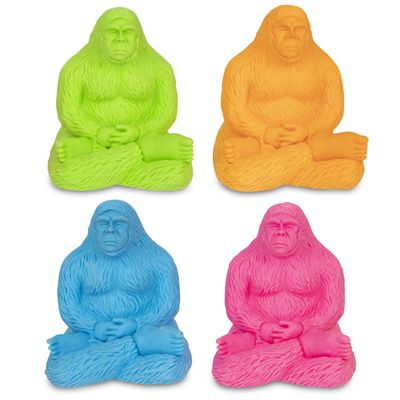 Archie McPhee Neon Day Glow Groov'n Bigfoot Erasers Set of 4