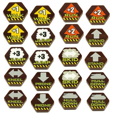 LITKO Mecha Combat Maneuvers Tokens | Full Color Tokns | Compatible with BattleTech, BattleForce, and Alpha Strike (Combat Maneuvers)