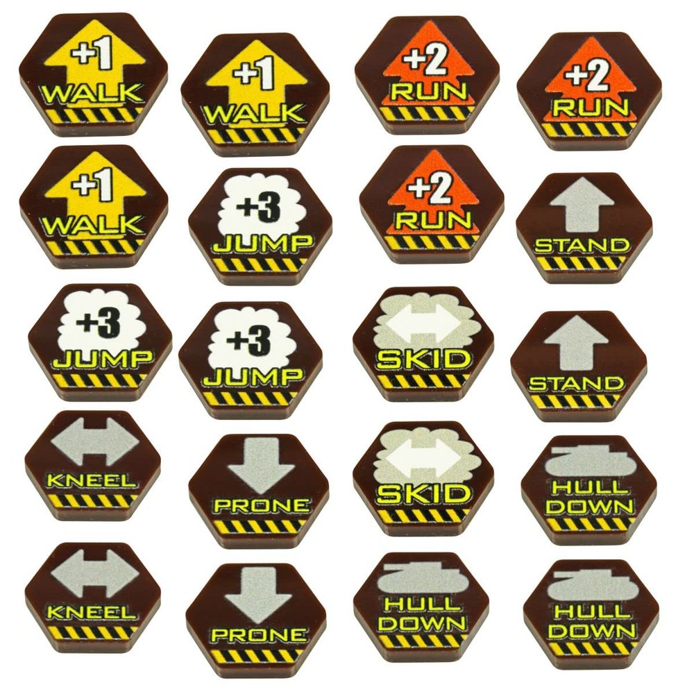 LITKO Mecha Combat Maneuvers Tokens | Full Color Tokns | Compatible with BattleTech, BattleForce, and Alpha Strike (Combat Maneuvers)