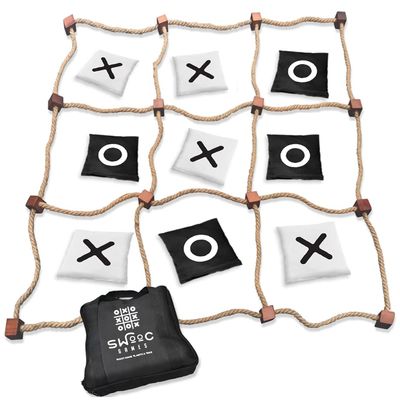 Swooc Games - Giant Tic Tac Toe Game Outdoor (All Weather) | 3ft x 3ft | Instant Setup, No Assembly | Giant Outdoor Games for Adults and Family | Outside Toys | Large Lawn & Backyard Fun | Yard Game