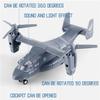 Diecast Metal Military Transport Helicopter Plane - 1:400 Scale Alloy Model Twin-Engine Rotor Aircraft Toy, Tiltrotor Transporter Airplane with Pullback Action, Lights and Sound view 4