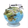 Day/Night Illuminated 12" Diameter Augmented Reality Kids Globe with Free Mount Base, Two way Map and Touch Light Control. The Day globe shows the striking colors of a blue ocean political map with 100 of drawings of ocean life, people, landmarks whe view 1