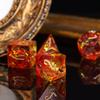 Cusdie Sharp Edges DND Dice, 7 PCs D&D Dice, Handcrafted Polyhedral Dice Set, for Role Playing Game Pathfinder (Red w/Yellow Sparkle) view 2