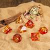 Cusdie Sharp Edges DND Dice, 7 PCs D&D Dice, Handcrafted Polyhedral Dice Set, for Role Playing Game Pathfinder (Red w/Yellow Sparkle) view 3