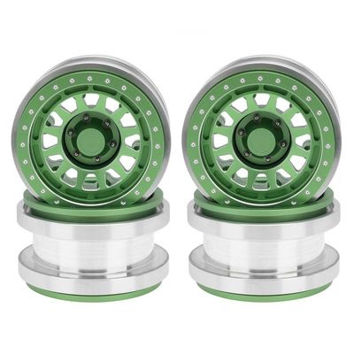 4PCS CNC Aluminum Alloy 2.9 Beadlock Wheel Rim Hub for 1/6 RC Crawler Car Axial SCX6 Jeep JLU Wrangler Upgrade Parts ( Color : Green )