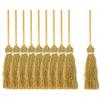 Honbay 10PCS Miniature Artificial Mini Straw Brooms with Red Ropes Halloween Straw Craft Decoration Witches Accessory for Costume Cosplay Party (6.89") view 1