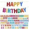 TaoBary 112 Pcs DIY Letter Kit Glitter Customizable Banner Letters Include 107 Letters and Numbers 3 Rope and 2 Needles for Birthday Halloween Christmas Wedding Valentine Party Decor(Rainbow) view 1