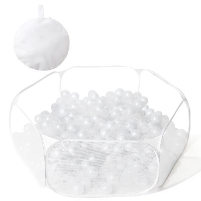 Kids Ball Pit Large Pop Up Children Ball Play Tent for Toddlers Girls Boys for Indoor Outdoor Baby Playpen with Carry Tote, Balls Not Included (White)