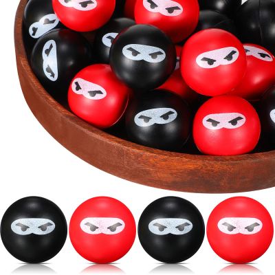 20 Pieces Ninja Stress Relief Balls Sensory Stress Balls Bulk for Kids and Adults PU Squeeze Stretchy Soft Relief Fidget Toy for Carnival Reward Party Bag Xmas Gift