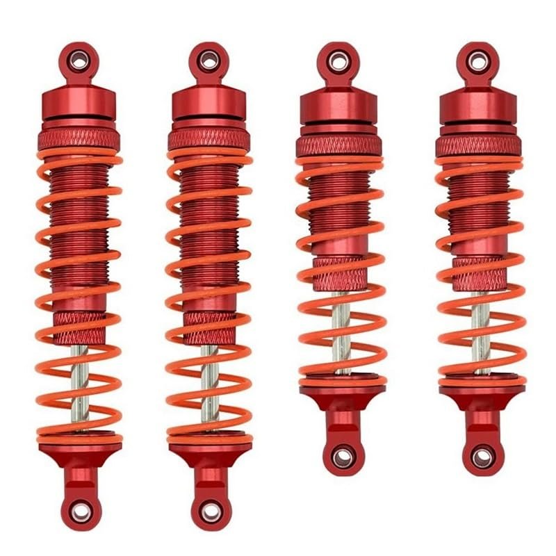 4Pcs Metal Front and Rear Shock Absorber for Traxxas Slash Rustler Stampede Hoss 4X4 VXL 1/10 RC Car Upgrade ( Color : Red )