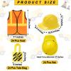 72 Pcs Construction Vest for Kids Construction Dressing up Supplies Including 24 Vests 24 Construction Hats and 24 Construction Tote Bags, Birthday Favor Costume for Birthday Party Costume Party view 2