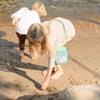 Novelty Place Sea Shell Bag for Kids, Shell Collecting Picking Up Holding Mesh Shells Bags with Strap for Children, Beach Sand Toy Seashell Bag Green & Grey (Pack of 2) view 2