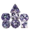 Cusdie 7-Die DND Dice, Polyhedral Dice Set Transparent D&D Dice Filled with Glitter Foil Animals for D&D RPGs Role Playing Table Games(Black and White Cat) view 1