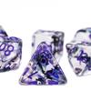 Cusdie 7-Die DND Dice, Polyhedral Dice Set Transparent D&D Dice Filled with Glitter Foil Animals for D&D RPGs Role Playing Table Games(Black and White Cat) view 3
