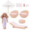 Lori  Marina's Terrace Set  Mini Doll & Toy Terrace Furniture  6-Inch Doll & Dollhouse Accessories  Chairs, Table, Umbrella, Lemonade  Play Set for Kids  3+ Years view 1