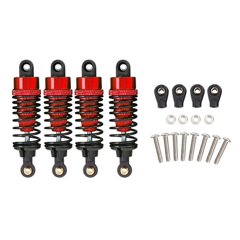 4Pcs Aluminum Alloy Shock Absorber Damper Set for Tamiya TT-01 TT01 TT-02 TT02 1/10 RC Car Upgrade Parts ( Color : Red )