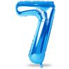 40" Blue Number 7 Balloon for Boys, Large Self Inflating Foil Number Balloons Set 0-9, Digital Helium 7 Balloons for Men 17th 70th Birthday Anniversary Graduation New Year Party Decorations Supplies view 1