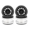 4PCS CNC Aluminum Alloy 2.9 Beadlock Wheel Rim Hub for 1/6 RC Crawler Car Axial SCX6 Jeep JLU Wrangler Upgrade Parts ( Color : Black ) view 1